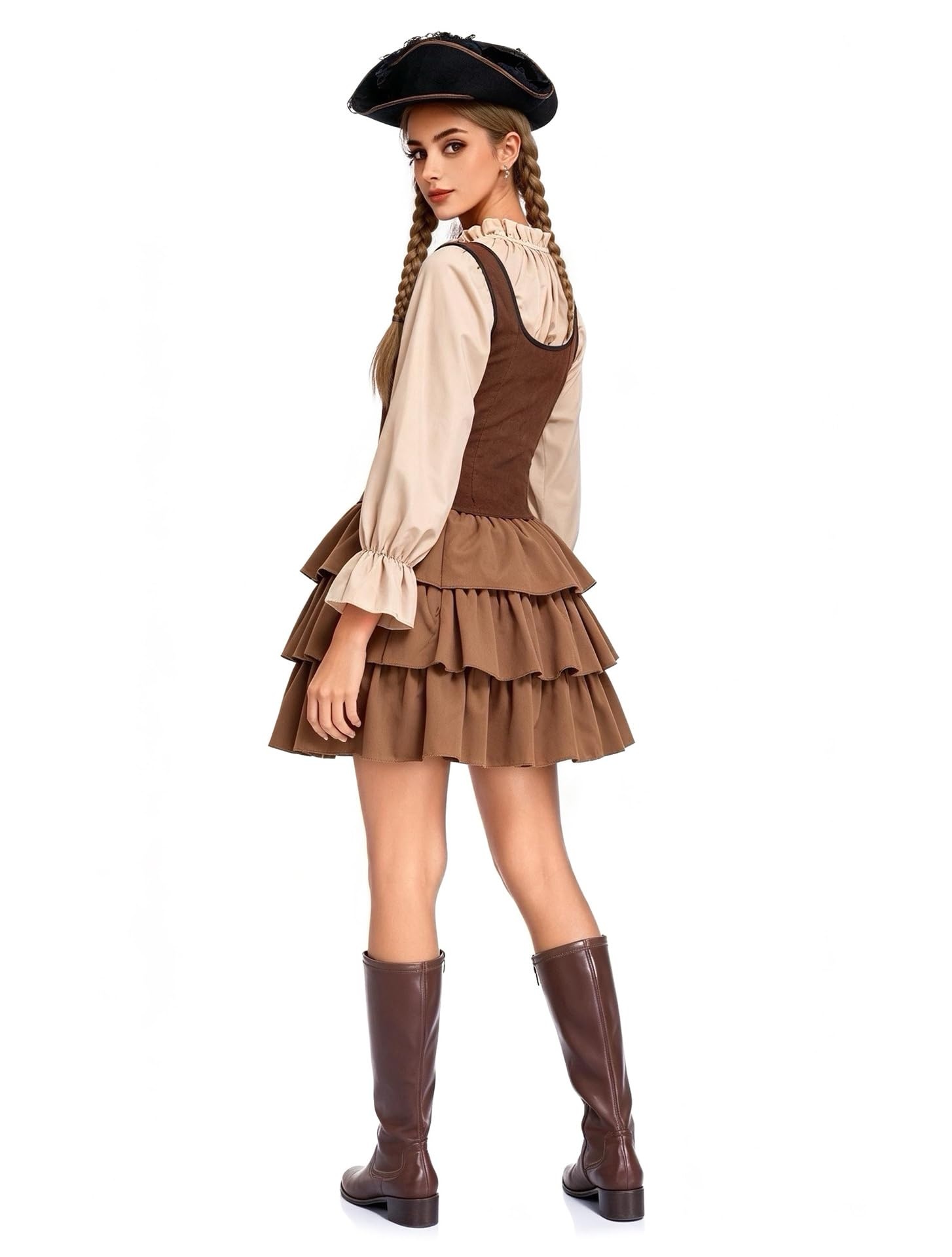 Halloween Women Pirate Costume - Adult Renaissance Medieval Pirate Lady Outfit